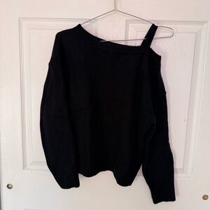 Korean Brand Blackup One Strap Long Sleeve Knit Sweater One Size